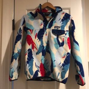 Patagonia Synchilla Snap-T Pullover RARE Feather Dance, W's XXS (girls L)